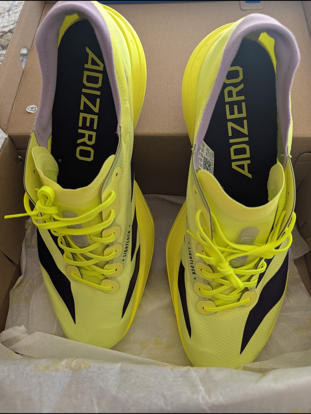 Adizero Men’s Running Shoes - Volt Yellow Size 13.5